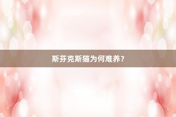斯芬克斯猫为何难养？